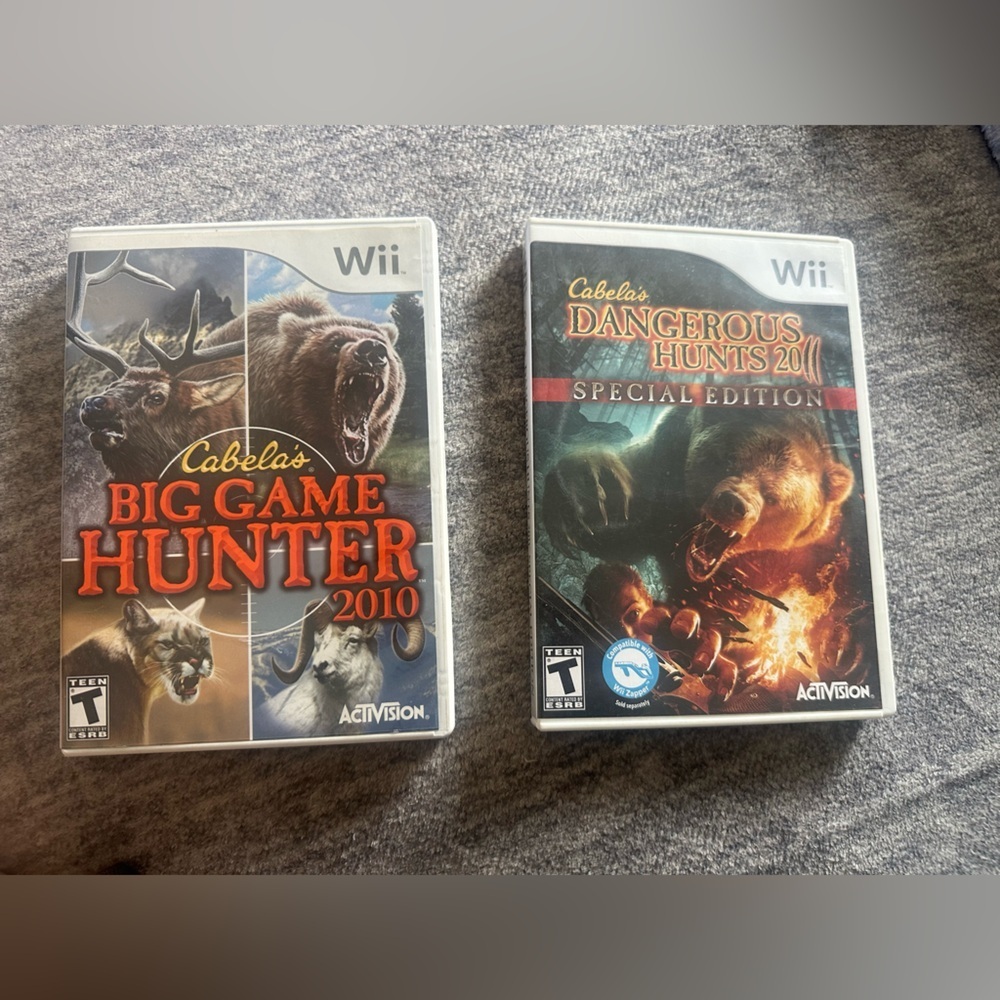 Cabela's Big Game 2010 & Dangerous Hunts 2011 Special Ed Nintendo Wii CIB Lot